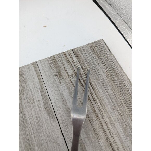 Vintage Flint Arrowhead Stainless Meat Utility Turning Fork 9 1/2" Wheat Handle - Picture 5 of 8